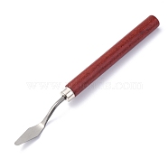 Stainless Steel Scraper, Oil Painting Scraper Knife, Scraping Drawing Tool, with Wood Hand Shank, Random Color Handle, 15.6x1.15x1.15cm(AJEW-H118-03C)