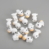 Resin Decoden Cabochons, Cow, Floral White, 19x12x9mm(X-CRES-S300-23)