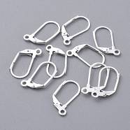 304 Stainless Steel Leverback Earring Findings, Silver, 19x12x2mm, Hole: 1.6mm, Pin: 1x0.8mm(STAS-K210-28S)
