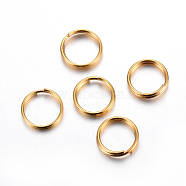 304 Stainless Steel Split Rings, Double Loops Jump Rings, Golden, 8x1.3mm, Inner Diameter: 6.5mm, Single Wire: 0.65mm(X-STAS-P223-22G-04)