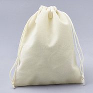 Rectangle Velvet Pouches, Gift Bags, Beige, 15x12cm(TP-R022-12x15-12)