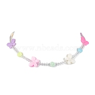 Acrylic Beaded Kids Necklaces, Butterfly, Colorful, 14.98 inch(38.05cm)(NJEW-JN04707-01)