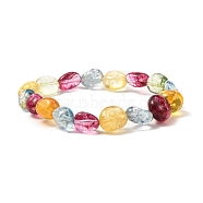Natural Quartz Free Form Beads Stretch Bracelet for Kid, Colorful, Inner Diameter: 1-7/8 inch(4.7cm), Beads: 8~12x6~10x5~8.5mm(BJEW-JB07064-02)
