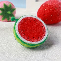 Watermelon Needle Felting Kit, including Instructions, 1Pc Foam, 3Pcs Needles, 6 Colors Wool, Mixed Color, 50x48x30mm(DIY-I091-01)