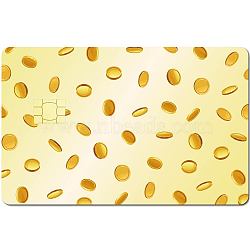 Rectangle PVC Plastic Waterproof Card Stickers, Self-adhesion Card Skin for Bank Card Decor, Gold, 186.3x137.3mm(DIY-WH0432-177)