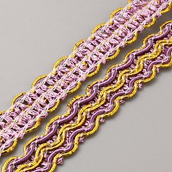 Polyester Wavy Lace Ribbon, Curtain Accessories, Medium Orchid, 1/2 inch(13mm), about 12.58 Yards(11.5m)/Card(OCOR-WH0078-208)