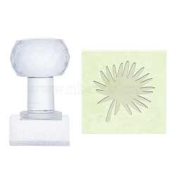 Plastic Stamps, DIY Soap Molds Supplies, Square, Leaf Pattern, 38x38mm(DIY-WH0350-084)