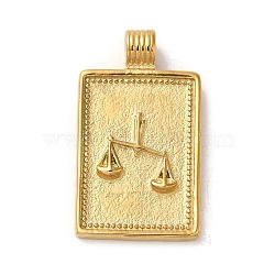 304 Stainless Steel Pendants, Rectangle with Constellations, Real 14K Gold Plated, Libra, 25x14x2mm, Hole: 2mm(STAS-L022-306G-06)