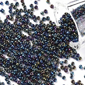 12/0 Glass Seed Beads, Iris Round, Colorful, 2mm, Hole: 1mm, about 30000pcs/pound