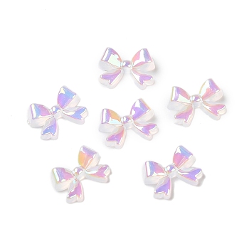 UV Plating Acrylic Cabochons, Iridescent, Bowknot, 7x10x3mm