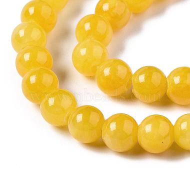 Natural Dyed Yellow Jade Gemstone Bead Strands(X-G-R271-6mm-Y07)-3