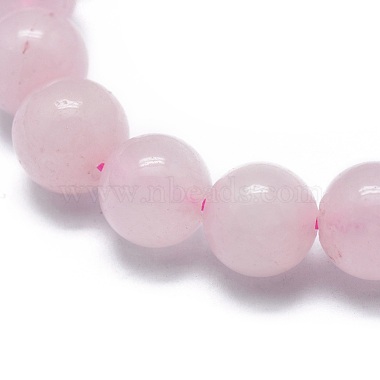 Natural Rose Quartz Bead Stretch Bracelets(X-BJEW-K212-A-045)-2