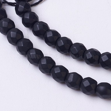 Chapelets de perles en pierre noire synthétique(X-G-C059-4mm-1)-3
