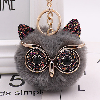 Gray Owl Alloy+Other Material Keychain