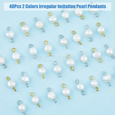 40pcs 2 couleurs breloques de connecteur de perles d'eau douce naturelles(PALLOY-AB00067)-4