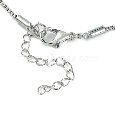 Halskette mit Zirkonia-Fee und Herz-Anhänger und Kastenketten(NJEW-C004-01D)-4