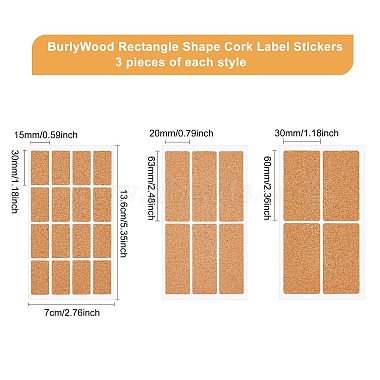 Rectangle Shape Cork Label Stickers(AJEW-BC0006-26)-2
