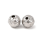 Textured 304 Stainless Steel Beads, Round, Stainless Steel Color, 8mm, Hole: 1.6mm(STAS-I358-10P-02)