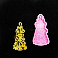 Mother's Day Mother Hug Baby Silicone Pendant Molds, for UV Resin, Epoxy Resin Jewelry Making, Flamingo, 74x40x7mm, Hole: 3.8mm, Inner Diameter: 69x35mm(AJEW-M221-03B)