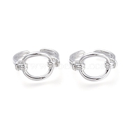 Brass Cuff Rings, Open Rings, Ring Shape, Real Platinum Plated, Size 7, Inner Diameter: 17mm(RJEW-F103-01-P)