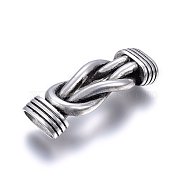304 Stainless Steel Links connectors, For Leather Cord Bracelets Jewelry Making, Antique Silver, 43x15x8.5mm, Hole: 6x12mm(STAS-F179-01AS)
