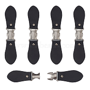 PU Imitation Leather Sew on Toggle Buckles, Tab Closures, Cloak Clasp Fasteners, with Zinc Alloy Findings, Gunmetal, 146x29x7mm(FIND-WH0111-198B)