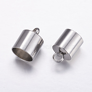 304 Stainless Steel Cord Ends, Stainless Steel Color, 13x11mm, Hole: 3.5mm, Inner Diameter: 10mm(STAS-P161-06-10mm)