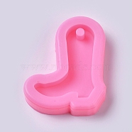 Pendant Silicone Molds, Resin Casting Molds, For UV Resin, Epoxy Resin Jewelry Making, High-Heeled Shoes, Pink, 60x47x11.5mm(DIY-WH0156-05)