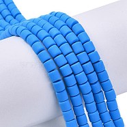 Handmade Polymer Clay Bead Strands, Column, Dodger Blue, 6.5x6mm, Hole: 1.2mm, about 61pcs/strand, 15.75 inch(40cm)(CLAY-ZX006-01C)