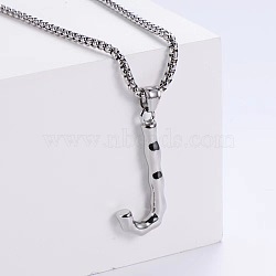 3Pcs Stainless Steel Textured Letter Pendants, Without Chain, Letter J(LW4134-10)