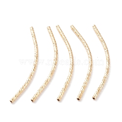 Brass Tube Beads, Long-Lasting Plated, Curved Beads, Tube, Real 24K Gold Plated, 39x1.5mm, Hole: 0.8mm(KK-Y003-86I-G)