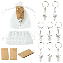 DIY Keychain Making Kits, including Alloy Pendants, Iron Split Key Rings, Paper Gift Tags, Angel & Fairy, 29x18x19.5mm, Hole: 2mm(DIY-FS0006-37A)