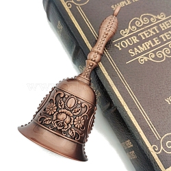 Brass Alloy Hand Call Bells, Mini Altar Bells for Witchcraft Wiccan Altar Supplies, Red Copper, 111x53mm(PW-WG96AE2-03)