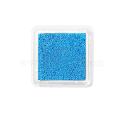 Plastic Craft Finger Ink Pad Stamps, for Kid DIY Paper Art Craft, Scrapbooking, Square, Dodger Blue, 30x30mm(WG75845-13)