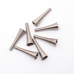 Iron Bead Caps, Cone, Platinum, 30~32x9.5mm, Hole: 2.5mm, 12pcs/bag(IFIN-TAC0002-14P)