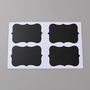 Black PVC Self-Adhesive Sticker, Black, 80x116x0.1mm, 4pcs/sheet