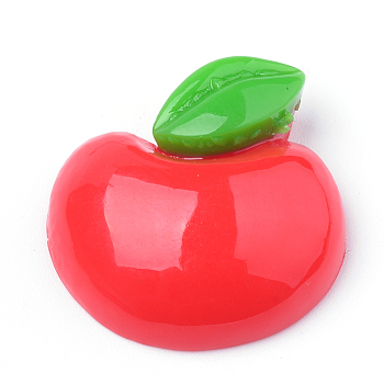 Resin Decoden Cabochons, Apple, Red, 24~25x24.5x8mm
