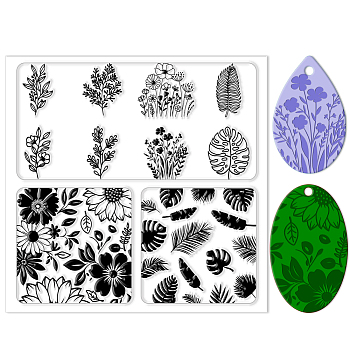 Silicone Clay Texture Mat, Clay Modeling Pattern Pad, Leaf, 140x140x3mm