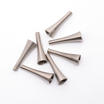 Iron Bead Caps, Cone, Platinum, 30~32x9.5mm, Hole: 2.5mm, 12pcs/bag