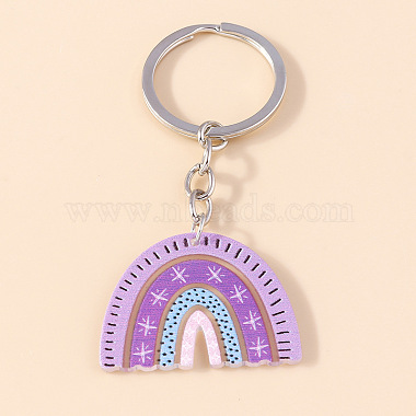 Dark Violet Rainbow Acrylic Keychain