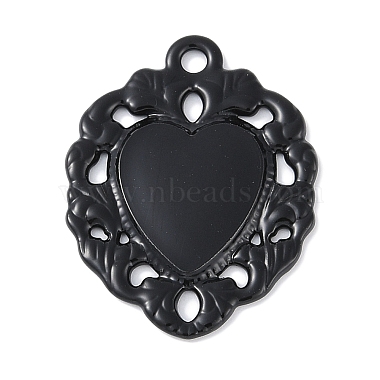 Black Black Heart Alloy+Enamel Pendants