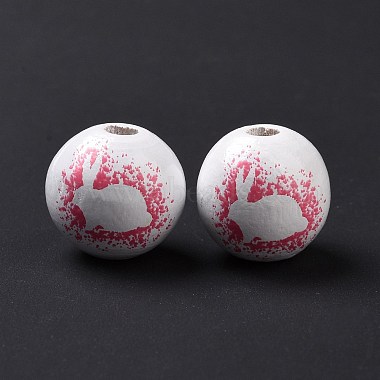 Perles européennes en bois imprimé sur le thème de Pâques(X-WOOD-C002-10C)-3