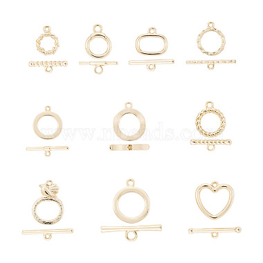 Golden Mixed Shapes Alloy Toggle Clasps