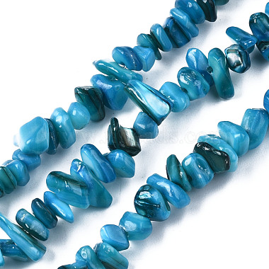 Deep Sky Blue Chip Freshwater Shell Beads