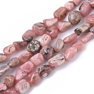 Natural Rhodochrosite Beads Strands, Nuggets, Tumbled Stone, 5~11x5~8x3~6mm, Hole: 0.8mm, about: 52~56pcs/Strand, 15.94 inch(40.5cm)(G-S363-064)