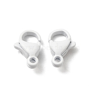 Spray Painted 304 Stainless Steel Lobster Claw Clasps, White, 13x8x4mm, Hole: 1.6mm(STAS-R120-01D-01)