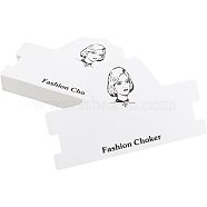 Cardboard Necklace Display Cards, White, 11.3x18.5x0.05cm(CDIS-FG0001-43)