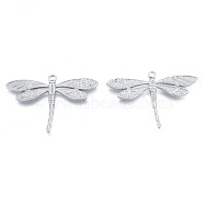304 Stainless Steel Pendant Rhinestone Settings, Dragonfly, Stainless Steel Color, Fit For 1.2mm Rhinestone, 34.5x50x2mm, Hole: 3mm(STAS-N098-196P)
