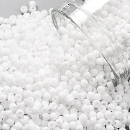 TOHO Round Seed Beads, Japanese Seed Beads, (41F) Opaque Frost White, 11/0, 2.2mm, Hole: 0.8mm, about 5555pcs/50g(SEED-XTR11-0041F)