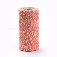 Macrame Cotton Cord, Twisted Cotton Rope, for Wall Hanging, Crafts, Gift Wrapping, Dark Orange, 1.5~2mm, about 50yards/roll(150 feet/roll)(YC-R007-A26)